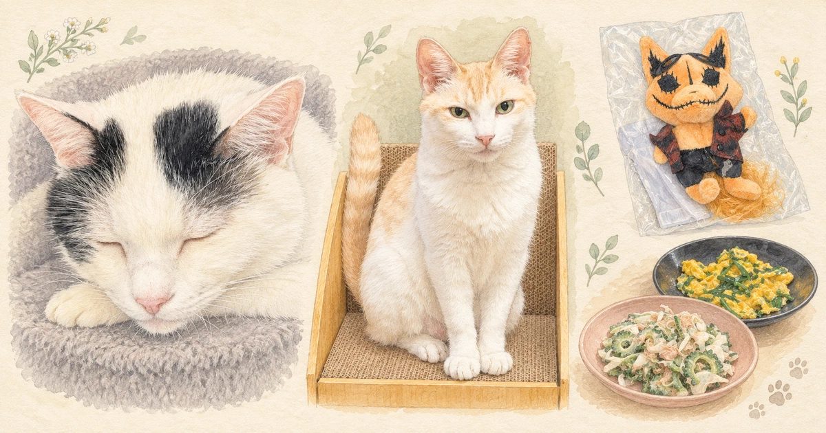 Featured image of post 【09月15日の写真日記】お爺ちゃん顔のサスケと猫壱の爪とぎとBABYMETALの日焼け子狐