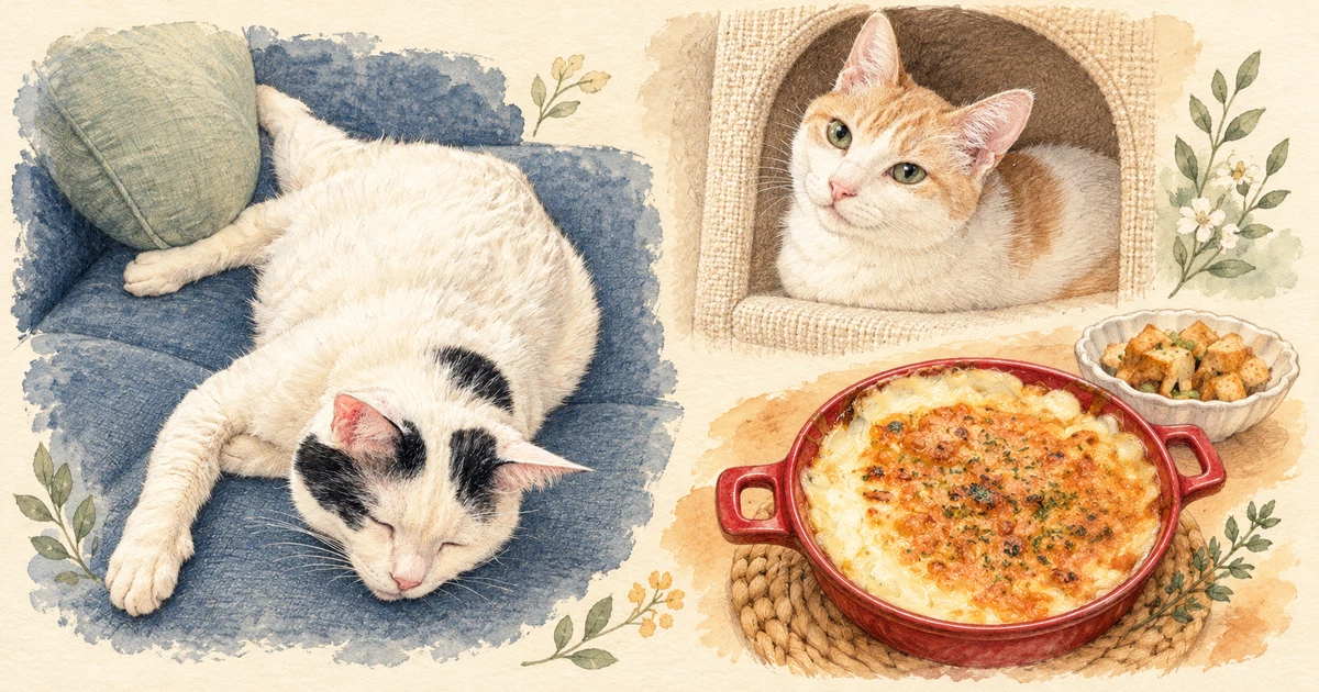 Featured image of post 【10月08日の写真日記】リラックスする猫たちとドリア、Duolingo925日