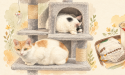 Featured image of post 【10月24日の写真日記】キャットタワーの2匹と、小さいワッパージュニア