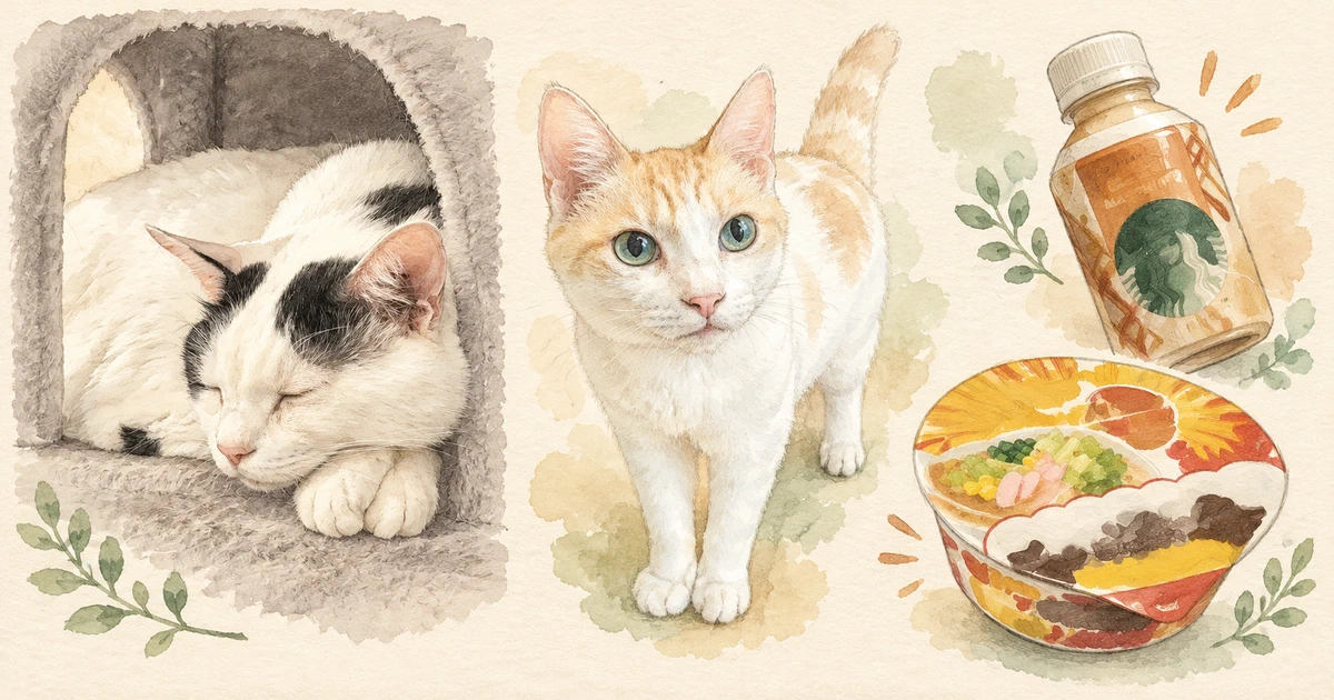 Featured image of post 【10月26日の写真日記】猫たちとキャラメルマキアート、ゴリパラーメン第4弾